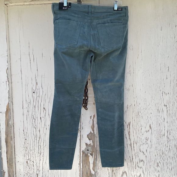 Kut From The Kloth Corduroy Pants Women's Size 12 Diana Skinny Teal Blue New - Picture 3 of 15
